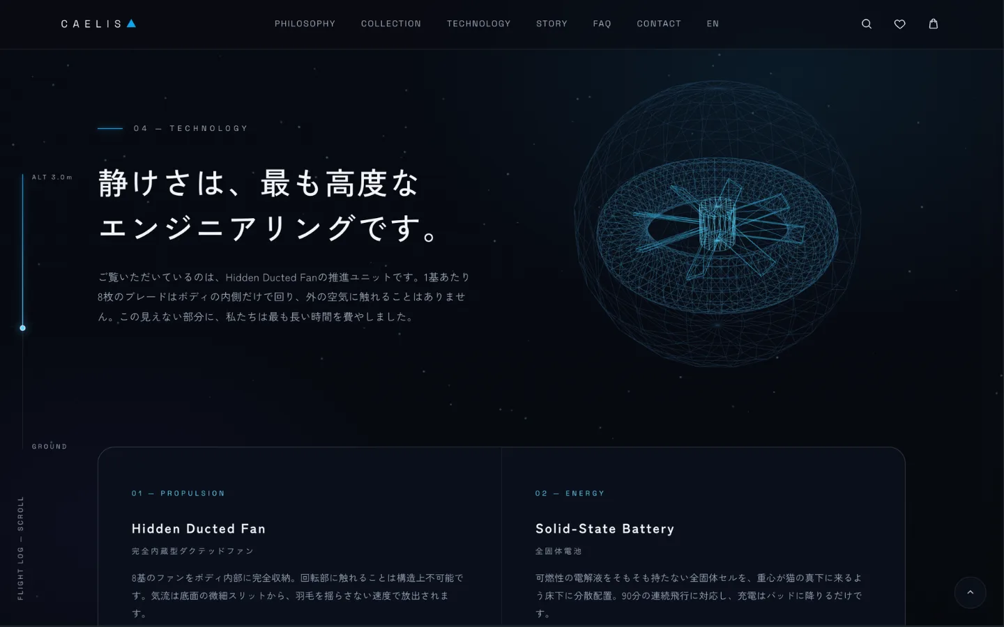 CAELISのPCでの表示